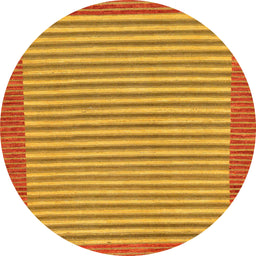 Round Machine Washable Abstract Orange Red Rug, wshabs245