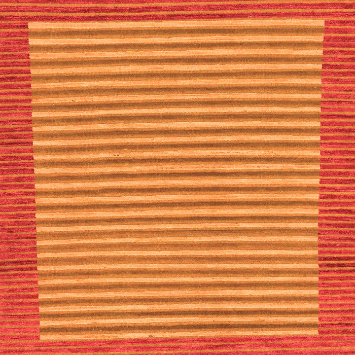 Square Machine Washable Abstract Orange Modern Area Rugs, wshabs245org
