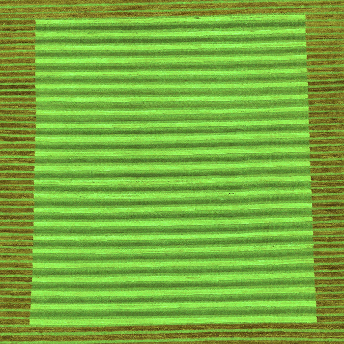Square Machine Washable Abstract Green Modern Area Rugs, wshabs245grn