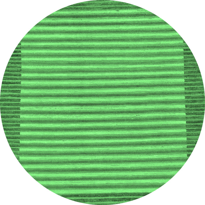 Round Machine Washable Abstract Emerald Green Modern Area Rugs, wshabs245emgrn
