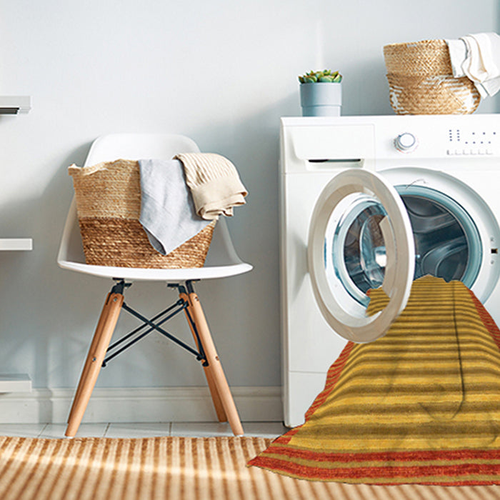 Machine Washable Abstract Orange Red Rug in a Washing Machine, wshabs245