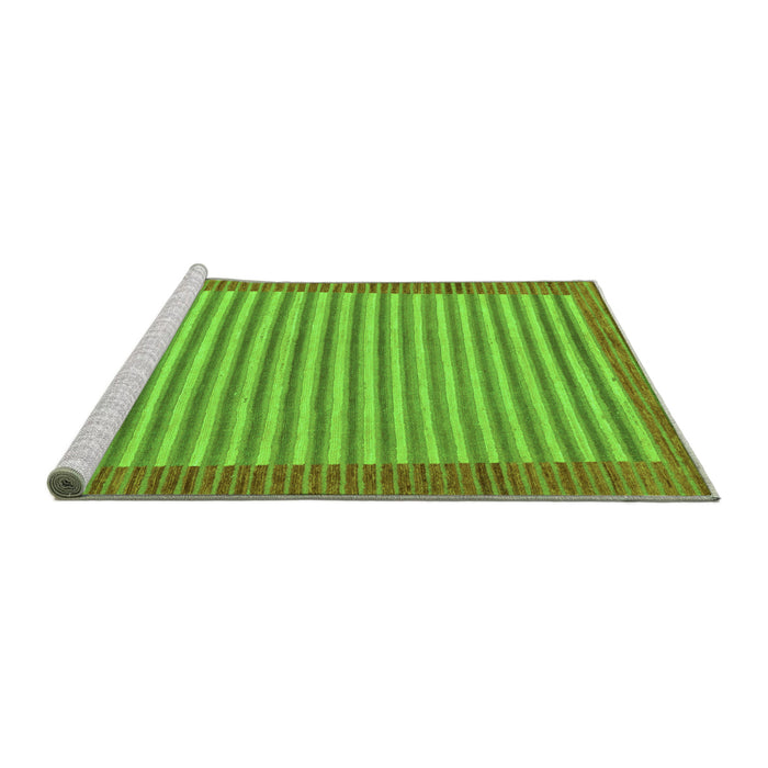 Sideview of Machine Washable Abstract Green Modern Area Rugs, wshabs245grn