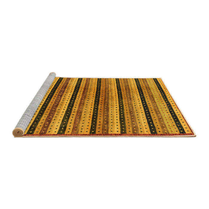 Sideview of Machine Washable Abstract Dark Orange Rug, wshabs246