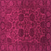 Square Machine Washable Abstract Pink Modern Rug, wshabs2460pnk