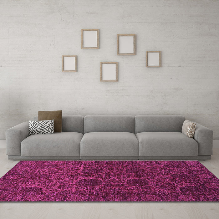 Machine Washable Abstract Purple Modern Area Rugs in a Living Room, wshabs2460pur