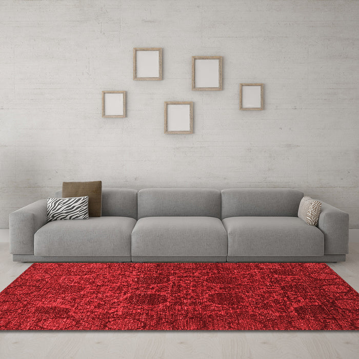 Modern Red Washable Rugs