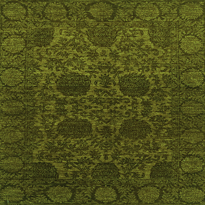 Square Abstract Green Modern Rug, abs2460grn