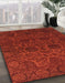 Abstract Red Modern Rug in Family Room, abs2460