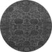 Round Abstract Gray Modern Rug, abs2460gry