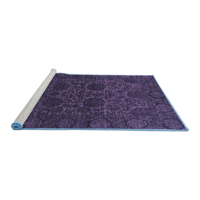 Sideview of Machine Washable Abstract Blue Modern Rug, wshabs2460blu