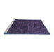 Sideview of Machine Washable Abstract Blue Modern Rug, wshabs2460blu