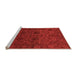 Sideview of Machine Washable Abstract Orange Modern Area Rugs, wshabs2460org