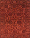 Machine Washable Abstract Tomato Red Rug, wshabs2460