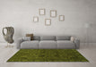 Machine Washable Abstract Green Modern Area Rugs in a Living Room,, wshabs2460grn