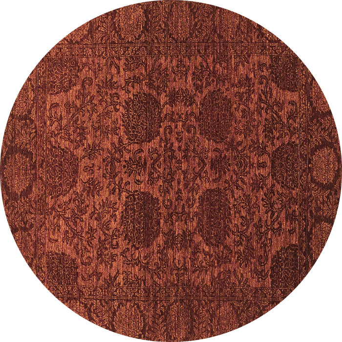 Round Abstract Brown Modern Rug, abs2460brn