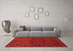 Machine Washable Abstract Orange Modern Area Rugs in a Living Room, wshabs2460org