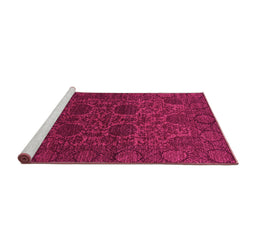 Sideview of Machine Washable Abstract Pink Modern Rug, wshabs2460pnk