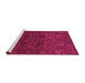 Sideview of Machine Washable Abstract Pink Modern Rug, wshabs2460pnk