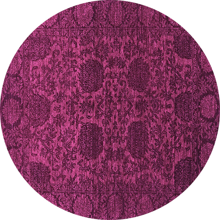 Round Machine Washable Abstract Purple Modern Area Rugs, wshabs2460pur
