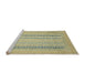 Sideview of Machine Washable Abstract Brass Green Rug, wshabs2461