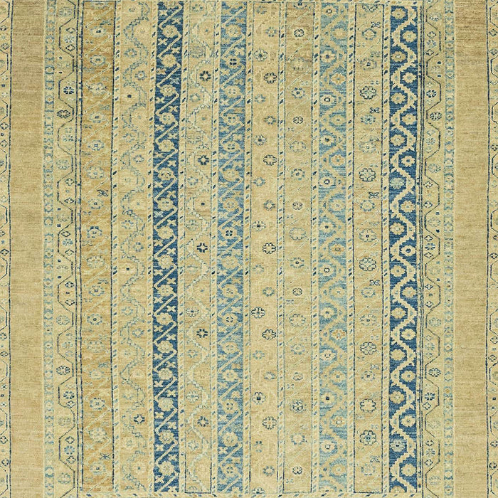 Machine Washable Abstract Brass Green Rug, wshabs2461