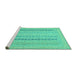 Sideview of Machine Washable Abstract Turquoise Modern Area Rugs, wshabs2461turq