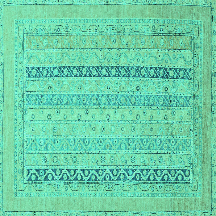 Square Abstract Turquoise Modern Rug, abs2461turq