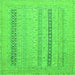 Square Machine Washable Abstract Green Modern Area Rugs, wshabs2461grn