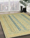 Abstract Copper Green Modern Rug in Family Room, abs2461