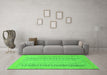 Machine Washable Abstract Green Modern Area Rugs in a Living Room,, wshabs2461grn