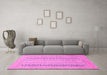 Machine Washable Abstract Pink Modern Rug in a Living Room, wshabs2461pnk