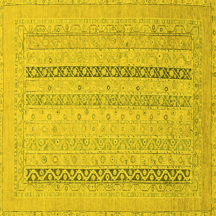 Square Abstract Yellow Modern Rug, abs2461yw