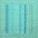 Square Machine Washable Abstract Light Blue Modern Rug, wshabs2461lblu