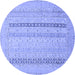 Round Abstract Blue Modern Rug, abs2461blu