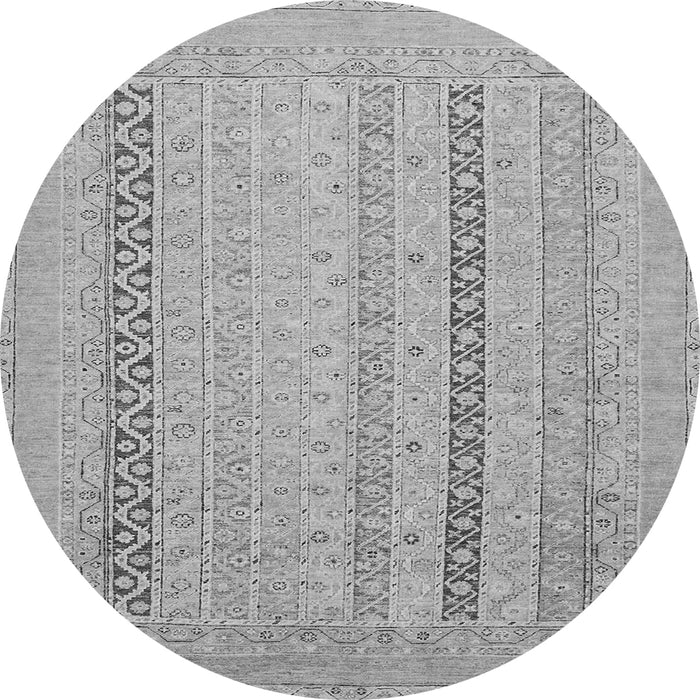Round Abstract Gray Modern Rug, abs2461gry