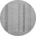 Round Abstract Gray Modern Rug, abs2461gry