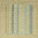 Square Abstract Copper Green Modern Rug, abs2461