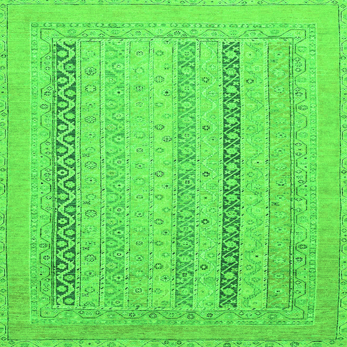 Square Abstract Green Modern Rug, abs2461grn