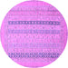 Round Machine Washable Abstract Purple Modern Area Rugs, wshabs2461pur