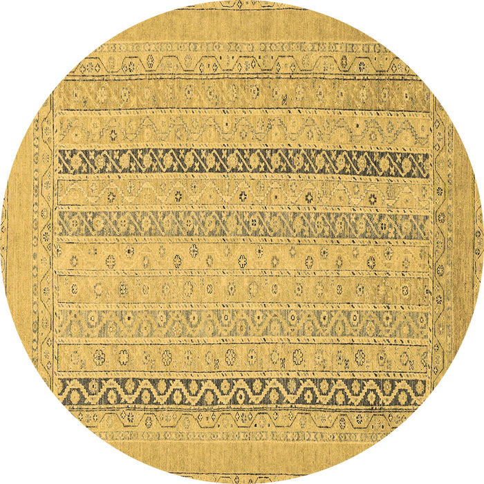 Round Abstract Brown Modern Rug, abs2461brn