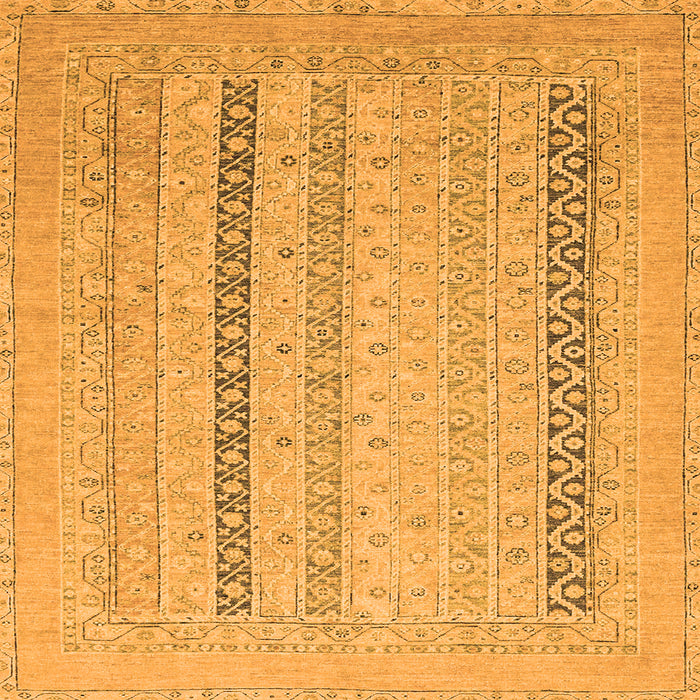 Square Machine Washable Abstract Orange Modern Area Rugs, wshabs2461org