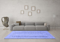 Machine Washable Abstract Blue Modern Rug, wshabs2461blu