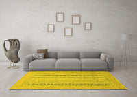 Machine Washable Abstract Yellow Modern Rug, wshabs2461yw