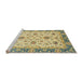 Sideview of Machine Washable Abstract Chrome Gold Yellow Rug, wshabs2462