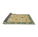 Sideview of Abstract Chrome Gold Yellow Oriental Rug, abs2462