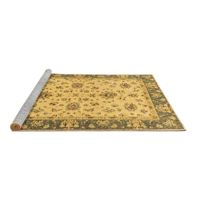 Sideview of Machine Washable Oriental Brown Traditional Rug, wshabs2462brn