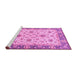 Sideview of Machine Washable Oriental Pink Traditional Rug, wshabs2462pnk