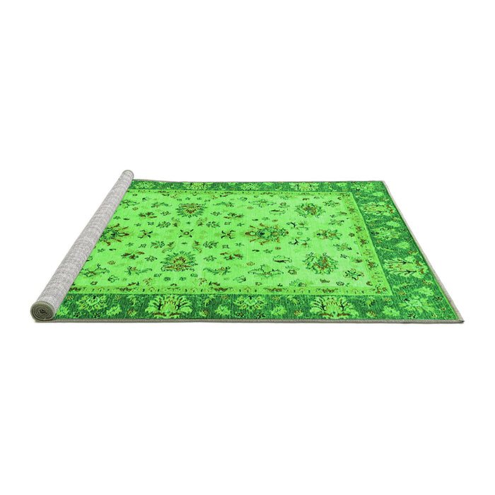 Sideview of Machine Washable Oriental Green Traditional Area Rugs, wshabs2462grn