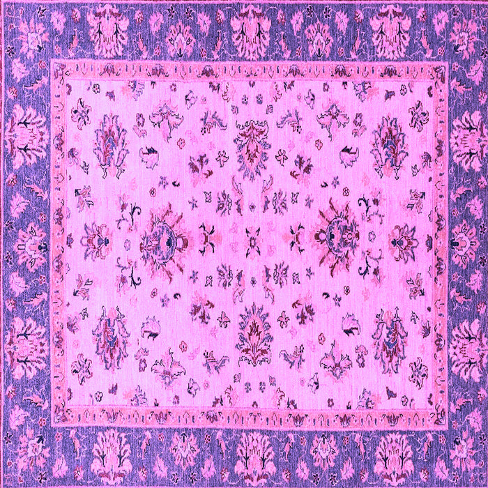 Square Machine Washable Oriental Purple Traditional Area Rugs, wshabs2462pur