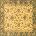 Square Machine Washable Oriental Brown Traditional Rug, wshabs2462brn